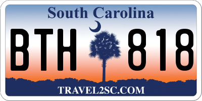 SC license plate BTH818