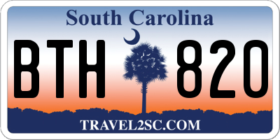 SC license plate BTH820