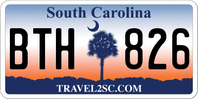 SC license plate BTH826