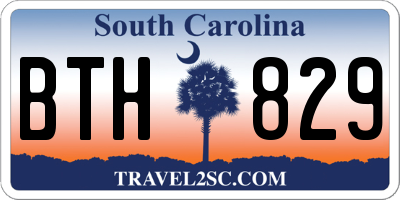SC license plate BTH829