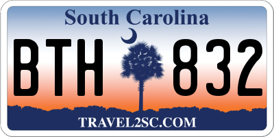 SC license plate BTH832