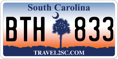 SC license plate BTH833