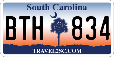 SC license plate BTH834