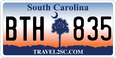 SC license plate BTH835