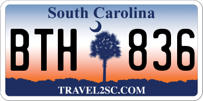 SC license plate BTH836