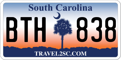 SC license plate BTH838
