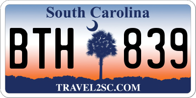 SC license plate BTH839