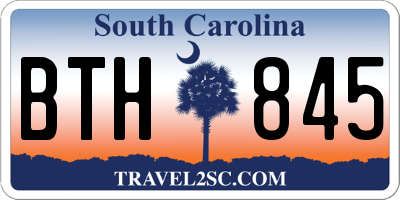 SC license plate BTH845