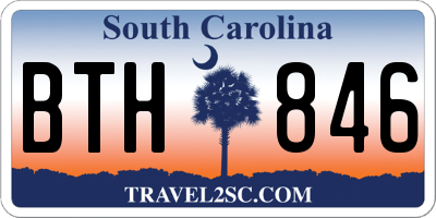 SC license plate BTH846