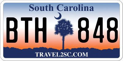 SC license plate BTH848