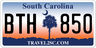 SC license plate BTH850