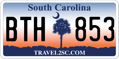 SC license plate BTH853