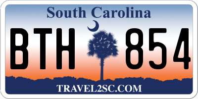 SC license plate BTH854