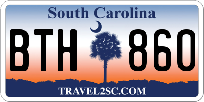 SC license plate BTH860