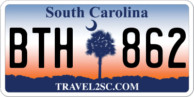 SC license plate BTH862