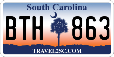 SC license plate BTH863