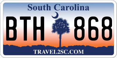 SC license plate BTH868