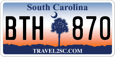 SC license plate BTH870