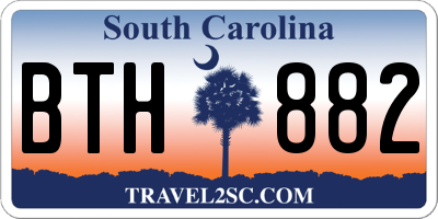 SC license plate BTH882
