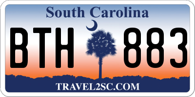 SC license plate BTH883