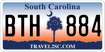 SC license plate BTH884
