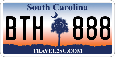 SC license plate BTH888