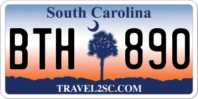 SC license plate BTH890