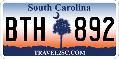 SC license plate BTH892