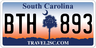 SC license plate BTH893