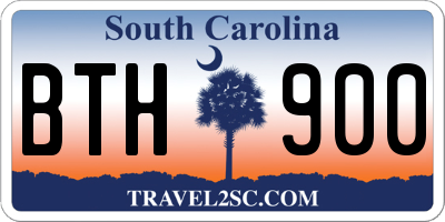 SC license plate BTH900