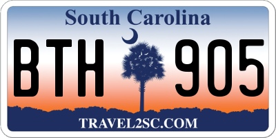 SC license plate BTH905