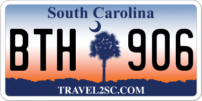 SC license plate BTH906