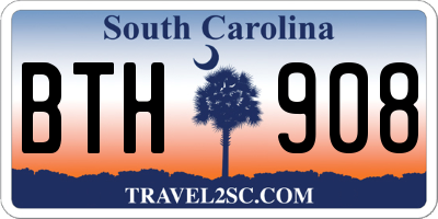 SC license plate BTH908