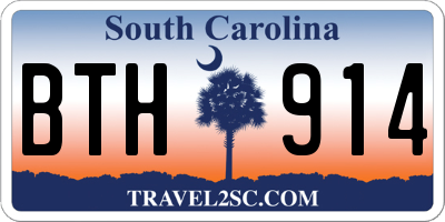 SC license plate BTH914