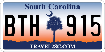 SC license plate BTH915
