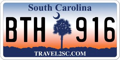 SC license plate BTH916