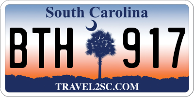 SC license plate BTH917
