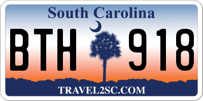 SC license plate BTH918