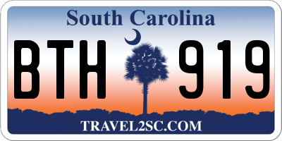 SC license plate BTH919