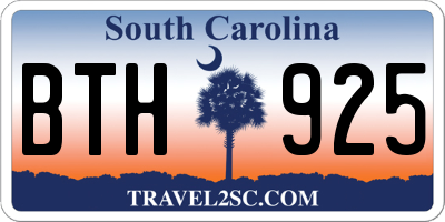 SC license plate BTH925