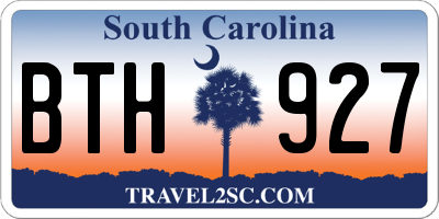 SC license plate BTH927