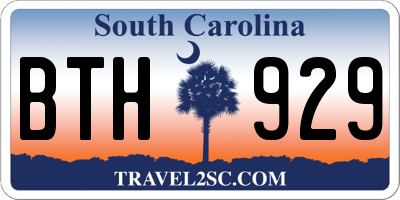 SC license plate BTH929