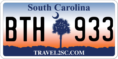 SC license plate BTH933