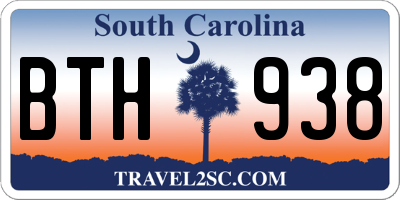 SC license plate BTH938
