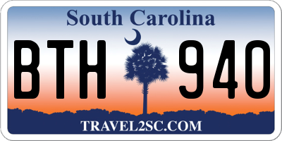 SC license plate BTH940