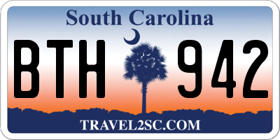 SC license plate BTH942