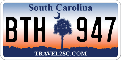 SC license plate BTH947
