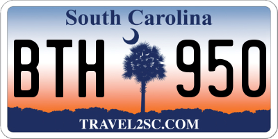 SC license plate BTH950