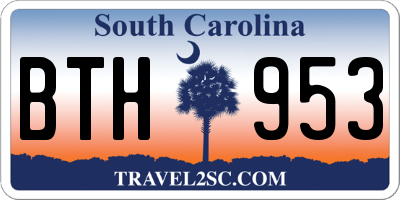 SC license plate BTH953
