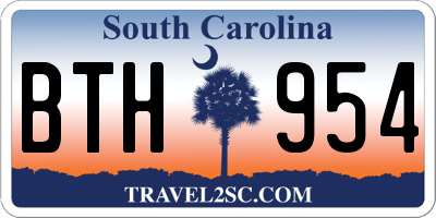 SC license plate BTH954